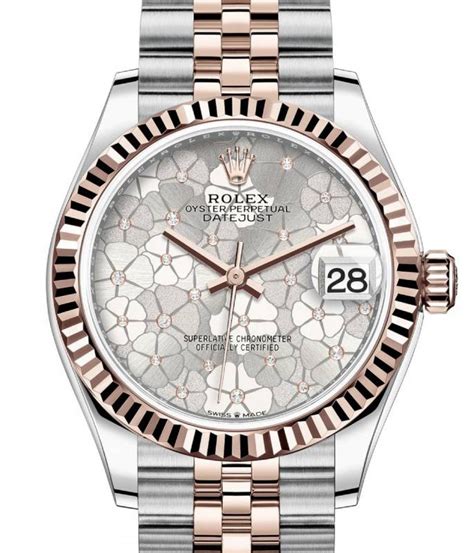 dames rolex datejust rose flower daimond|Rolex Datejust 26mm diamond bezel.